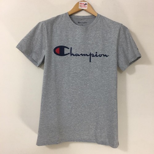 Champion Script Logo Grey Tee